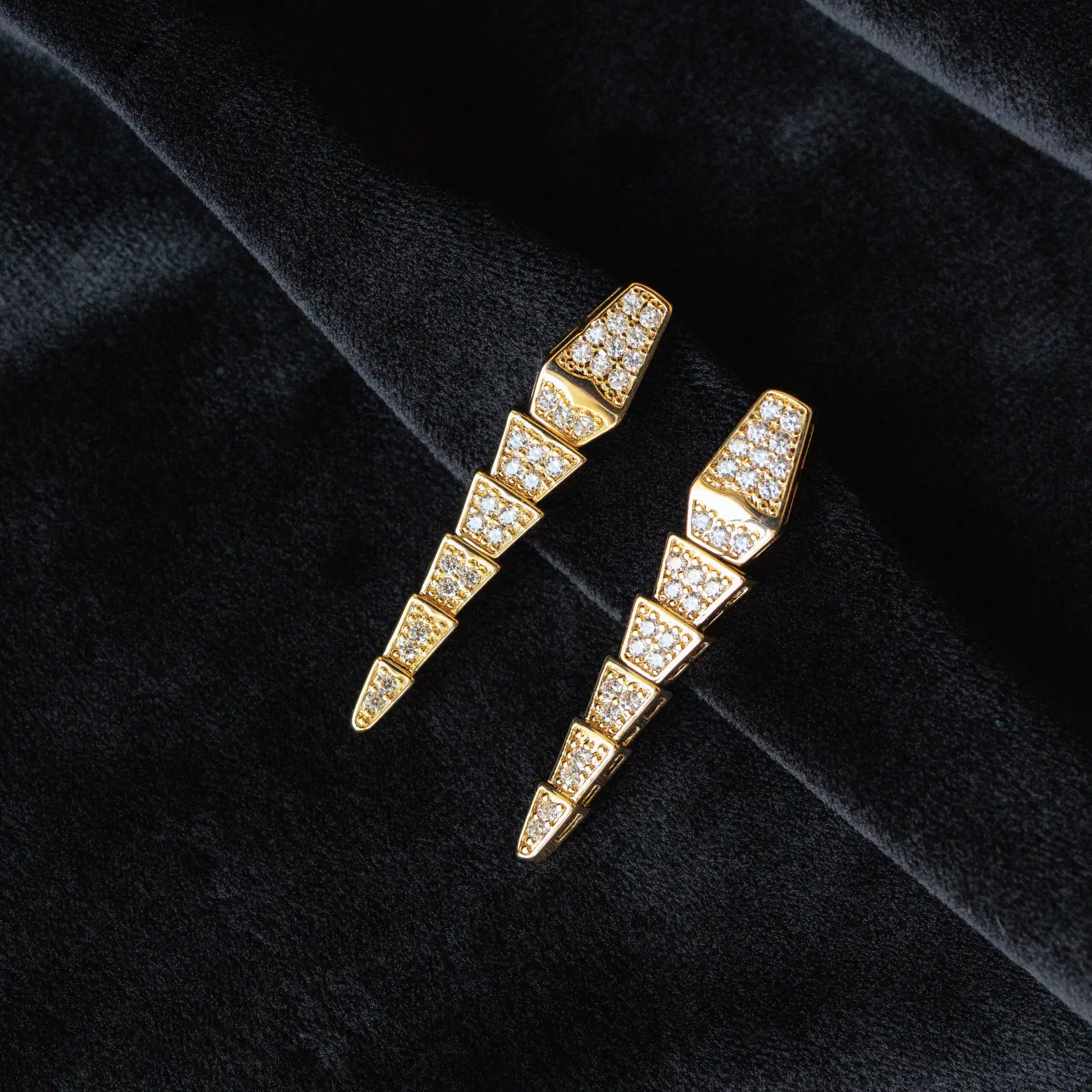 Serpentine Earrings Gold