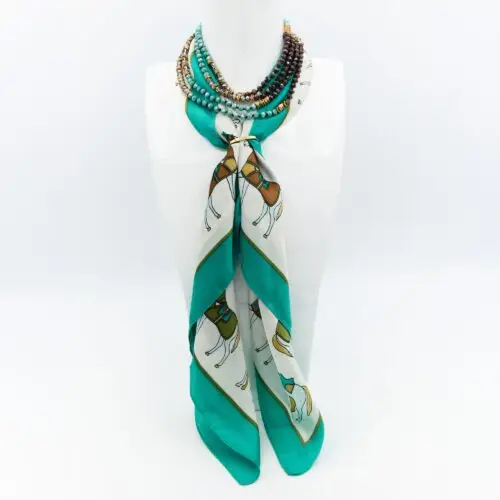 Silk Scarf & Midnight Beads