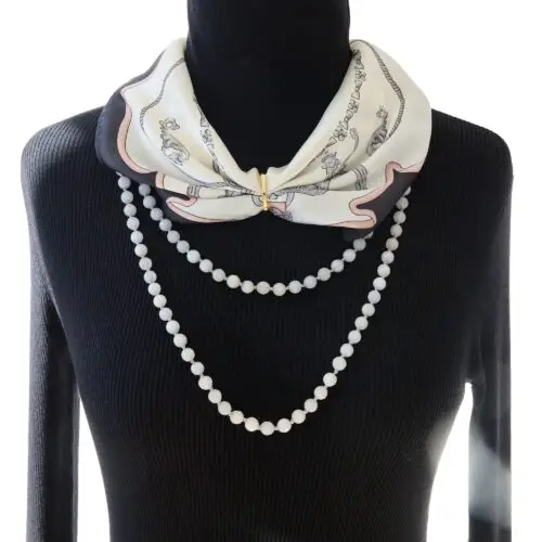 Silk Scarf & Greystone Beads